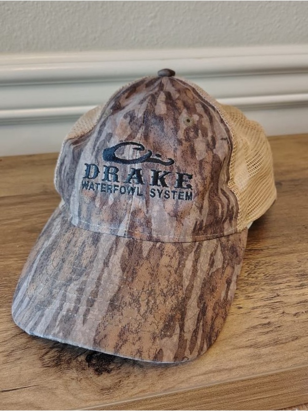 Drake Waterfowl Systems Logo Camp Hat Strap Back Adjustable Mesh Trucker Hat
